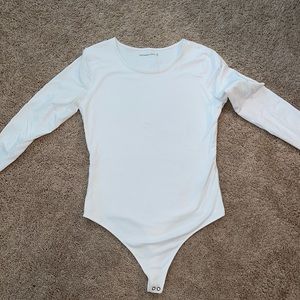 Abercrombie & Fitch White Long Sleeve Bodysuit. Size medium